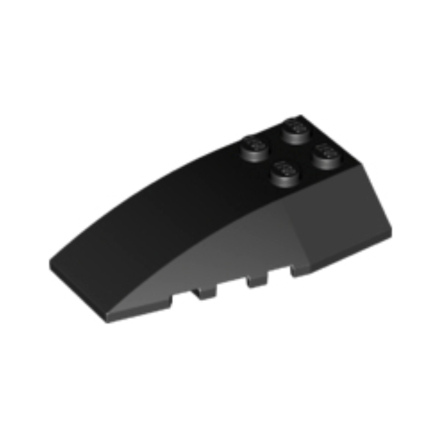 Black Wedge 6 x 4 Triple Curved