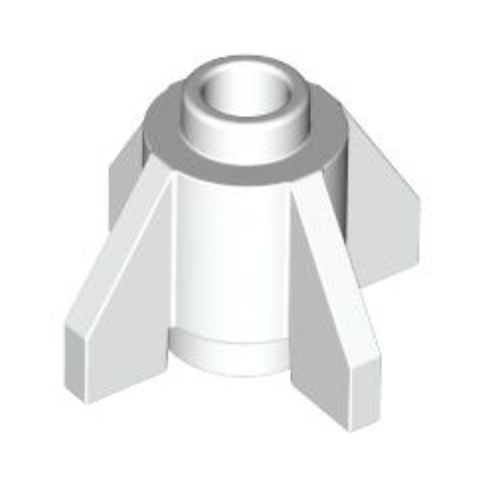 White Brick, Round 1 x 1 with Fins
