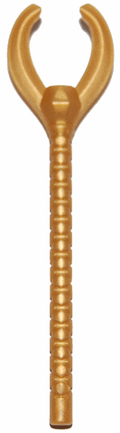 Pearl Gold Minifigure, Utensil Pharaoh's Staff with Forked End