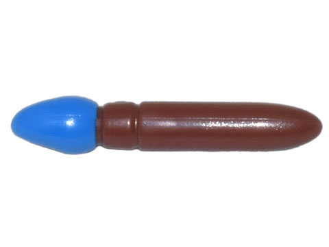 Reddish Brown Minifigure, Utensil Paint Brush with Molded Blue Bristles Pattern