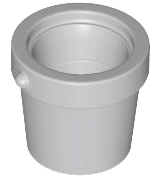 Light Bluish Gray Minifigure, Utensil Bucket 1 x 1 x 1 Tapered with Handle Holders