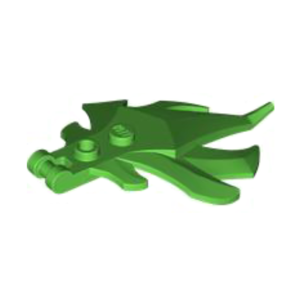 Bright Green Plant Leaves Angular with Bar Handle on End, 7 Spikes