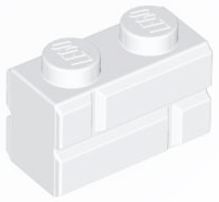 White Brick, Modified 1 x 2 with Masonry Profile