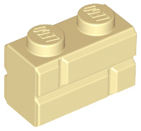 Tan Brick, Modified 1 x 2 with Masonry Profile