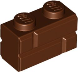Reddish Brown Brick, Modified 1 x 2 with Masonry Profile