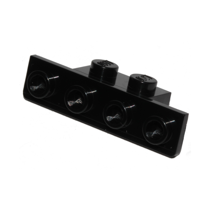 Black Bracket 1 x 2 - 1 x 4 with Rounded Corners at the Bottom