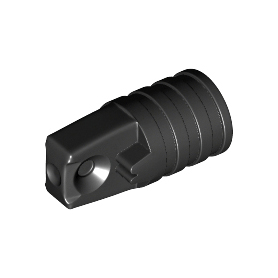 Black Hinge Cylinder 1 x 2 Locking with 1 Finger and Axle Hole on Ends without Slots