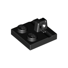 Black Hinge Plate 2 x 2 Locking with 1 Finger on Top