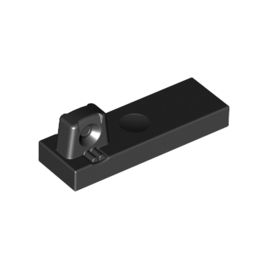 Black Hinge Tile 1 x 3 Locking with 1 Finger on Top