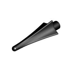 Black Minifigure, Weapon Spear Tip with Fins