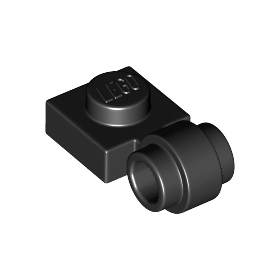 Black Plate, Modified 1 x 1 with Light Attachment - Thick Ring