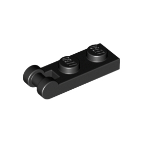 Black Plate, Modified 1 x 2 with Bar Handle on End