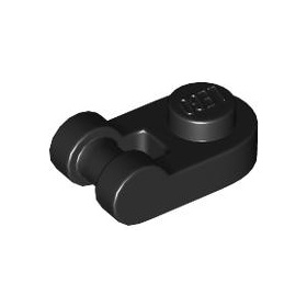 Black Plate, Round 1 x 1 with Bar Handle