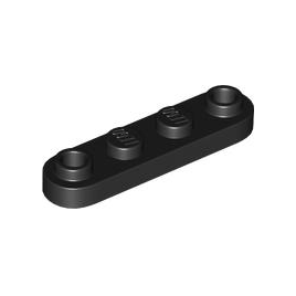 Black Plate, Round 1 x 4 with 2 Open Studs