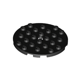 Black Plate, Round 6 x 6 with Hole