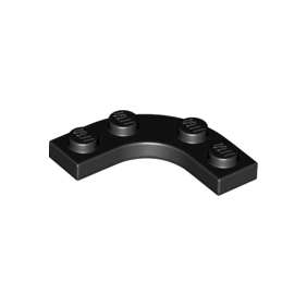 Black Plate, Round Corner 3 x 3 with 2 x 2 Curved Cutout