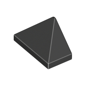 Black Slope 45 2 x 1 Triple with Bottom Stud Holder