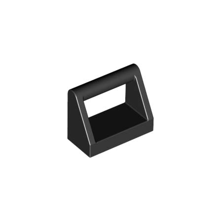 Black Tile, Modified 1 x 2 with Bar Handle