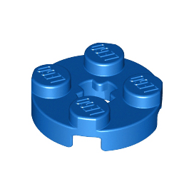 Blue Plate, Round 2 x 2 with Axle Hole