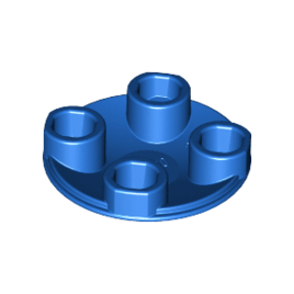 Blue Plate, Round 2 x 2 with Rounded Bottom Boat Stud