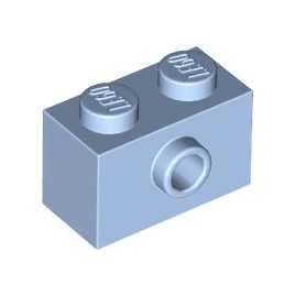 Bright Light Blue Brick, Modified 1 x 2 with Stud on Side with Bottom Stud Holder