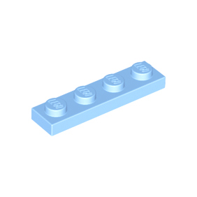 Bright Light Blue Plate 1 x 4
