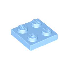 Bright Light Blue Plate 2 x 2