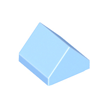 Bright Light Blue Slope 45 1 x 1 x 2/3 Double