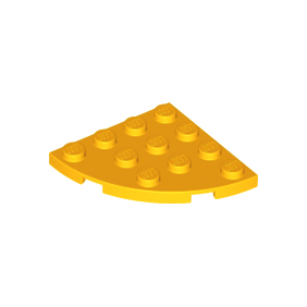 Bright Light Orange Plate, Round Corner 4 x 4
