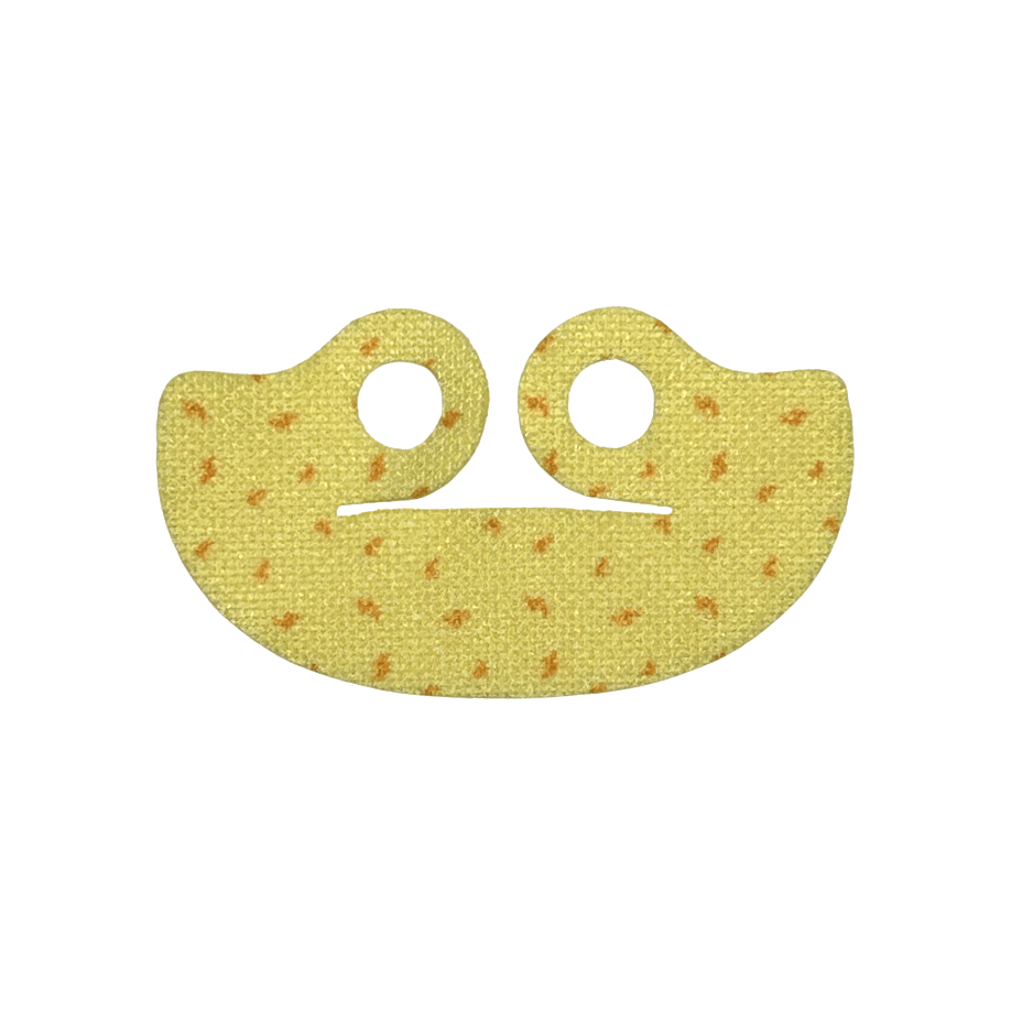 Bright Light Yellow Minifigure Cape Cloth, Very Short Wide Collar Shawl with Orange Swirls / Feathers Pattern
