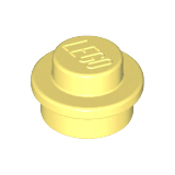 Bright Light Yellow Plate, Round 1 x 1