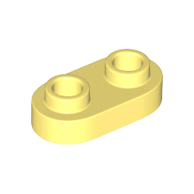 Bright Light Yellow Plate, Round 1 x 2 with Open Studs