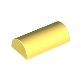 Bright Light Yellow Slope, Curved 2 x 4 Double with Groove