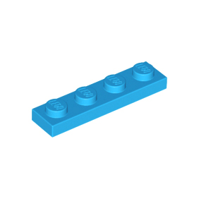 Dark Azure Plate 1 x 4