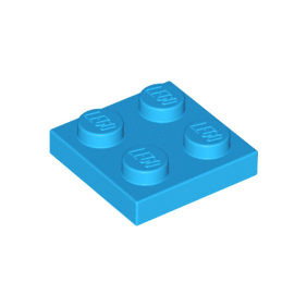Dark Azure Plate 2 x 2