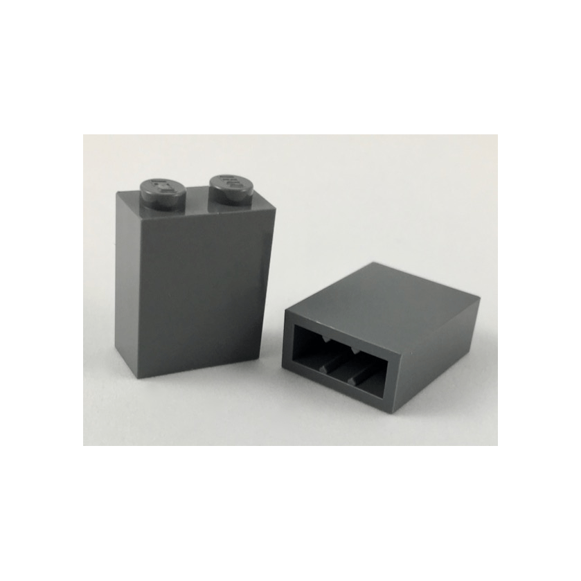 Dark Bluish Gray Brick 1 x 2 x 2 with Inside Stud Holder