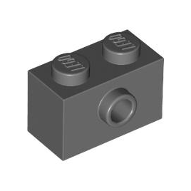 Dark Bluish Gray Brick, Modified 1 x 2 with Stud on Side with Bottom Stud Holder