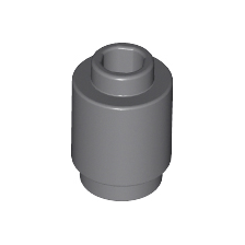 Dark Bluish Gray Brick, Round 1 x 1