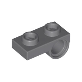 Dark Bluish Gray Plate, Modified 1 x 2 with Pin Hole on Bottom