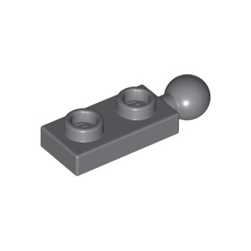 Dark Bluish Gray Plate, Modified 1 x 2 with Tow Ball on End