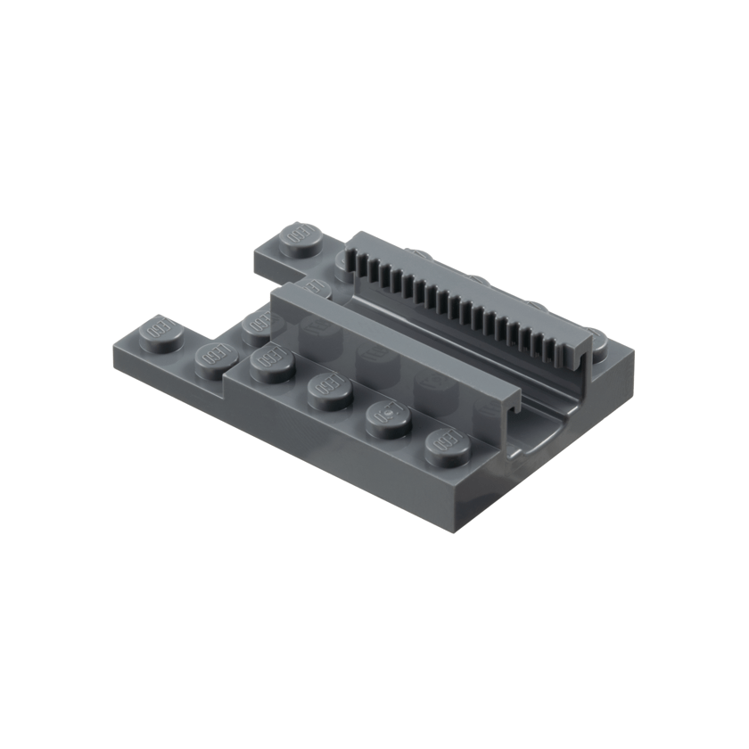 Dark Bluish Gray Plate, Modified 4 x 6 with 1 x 2 Cutout and Gear Track Ninjago Dragon Spinjitzu Spinner Launcher