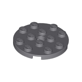Dark Bluish Gray Plate, Round 4 x 4 with Hole