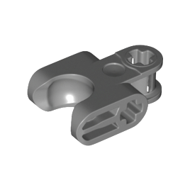 Dark Bluish Gray Technic, Axle Connector 2 x 3 with Ball Joint Socket - Closed Sides, Straight Forks with Closed Axle Holes