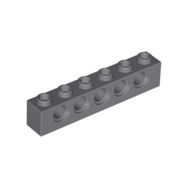 Dark Bluish Gray Technic, Brick 1 x 6 with Holes