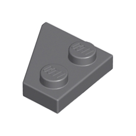 Dark Bluish Gray Wedge, Plate 2 x 2 Right