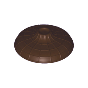 Dark Brown Minifigure, Headgear Hat, Conical Asian with Raised Center