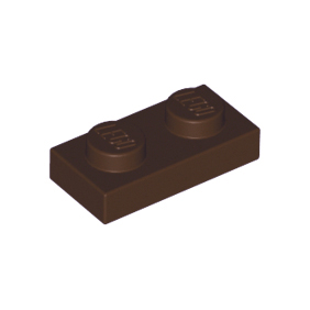 Dark Brown Plate 1 x 2