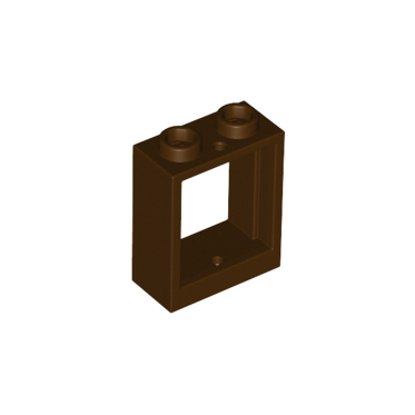 Dark Brown Window 1 x 2 x 2 Flat Front