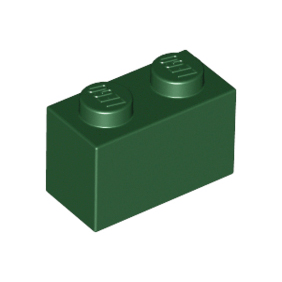 Dark Green Brick 1 x 2