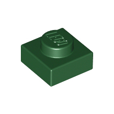 Dark Green Plate 1 x 1